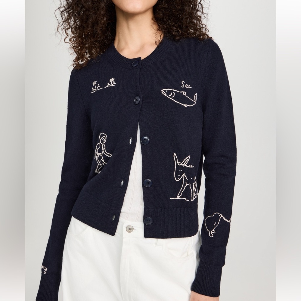 Sea New York Demi French Workwear Knit Cardigan sz M